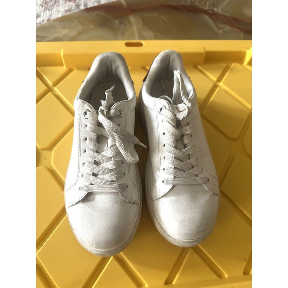 Torrid Women's Casual White Faux Leather Lace-Up Sneakers Size 8 WW Extra Wide